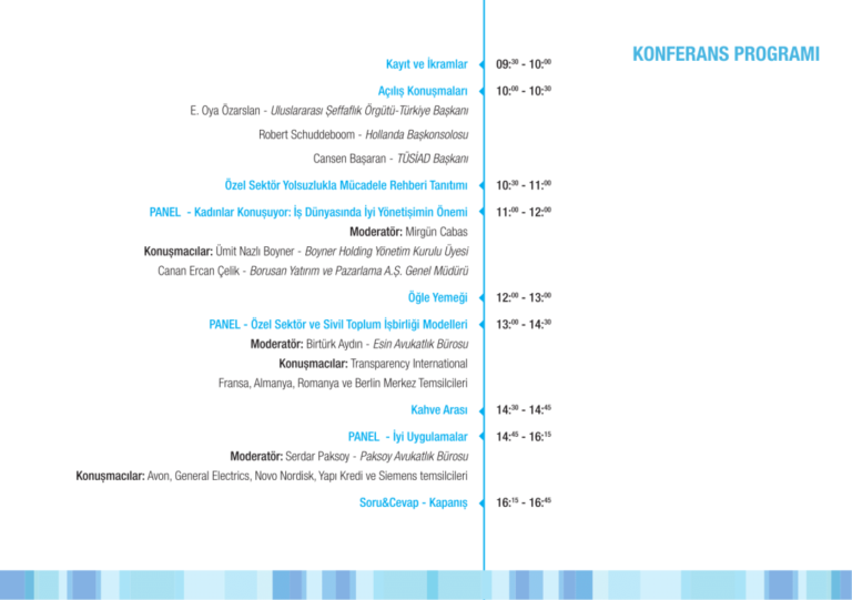 Davetlisiniz: Türkiye’den ve Dünyadan İyi Uygulamalar – Özel Sektörde Yolsuzlukla Mücadele Konferansı