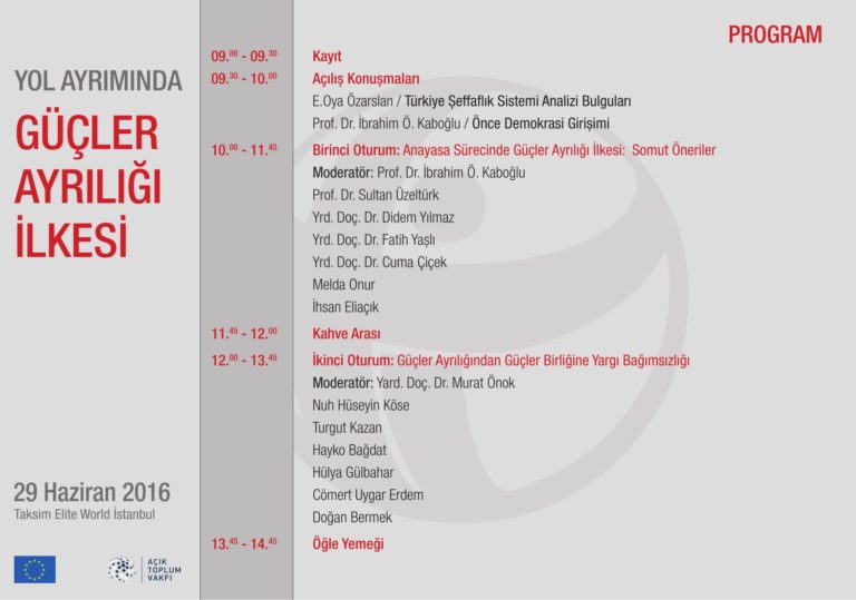 Davetlisiniz: Yol Ayrımında Güçler Ayrılığı Paneli